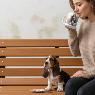 Mug Black and Browns ''Basset Pup'' PERSONNALISER