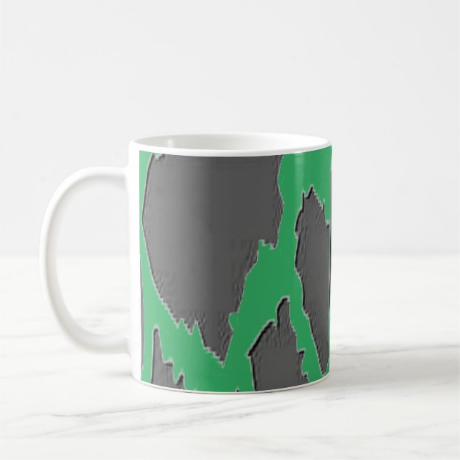 Mug Black And Green Animal Imprimé Zebra Stripe Café (Gauche)