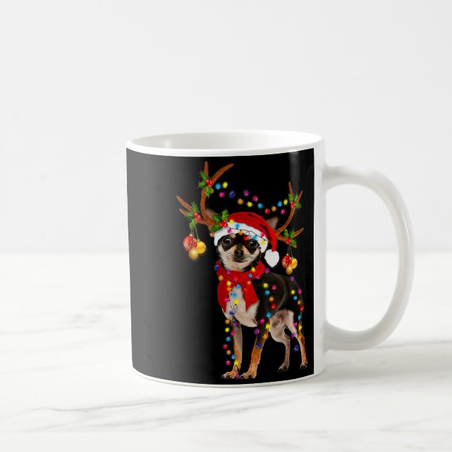 Mug Black And Tan Chihuahua Gorgeous Reindeer Christma (Droite)