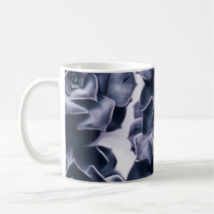 MUG BLACK AND WHITE ABSTRACT FLOWERS PAINTING