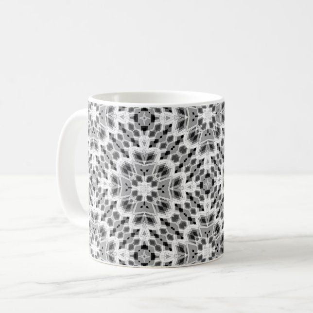 Mug Black and white geometric ethnic ornament (Devant gauche)