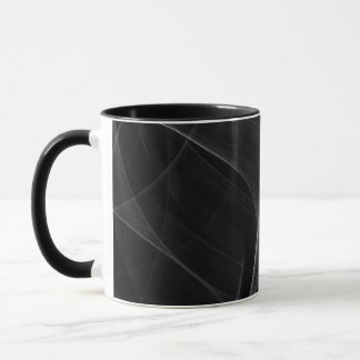 MUG BLACK BACKGROUND AND DELICATE LIGHT BRUSHSTROKES