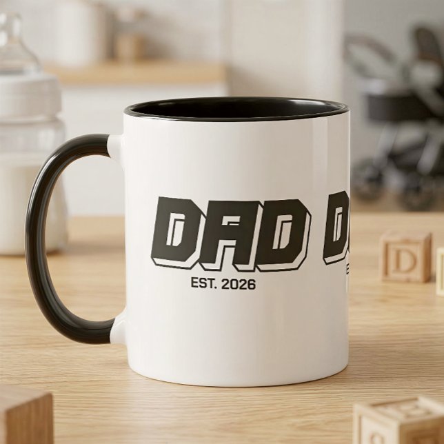 Mug Black Bold Established New Dad Gift (Créateur téléchargé)