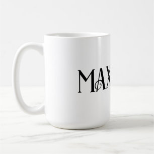 Mug Black Bold Modern Typographie Prénom de famille