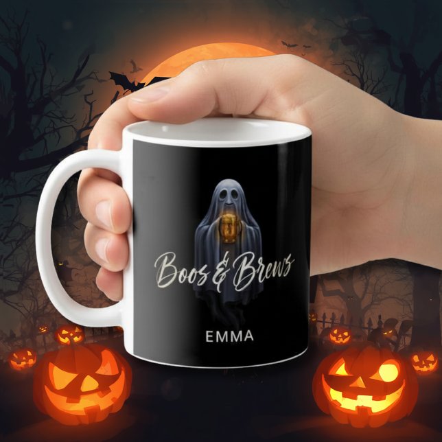 Mug Black Boos & Brews Fantôme Halloween (Créateur téléchargé)