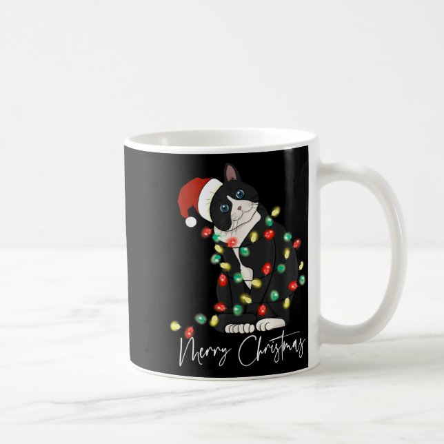Mug Black Cat Christmas Light Christmas Black Cat With (Droite)