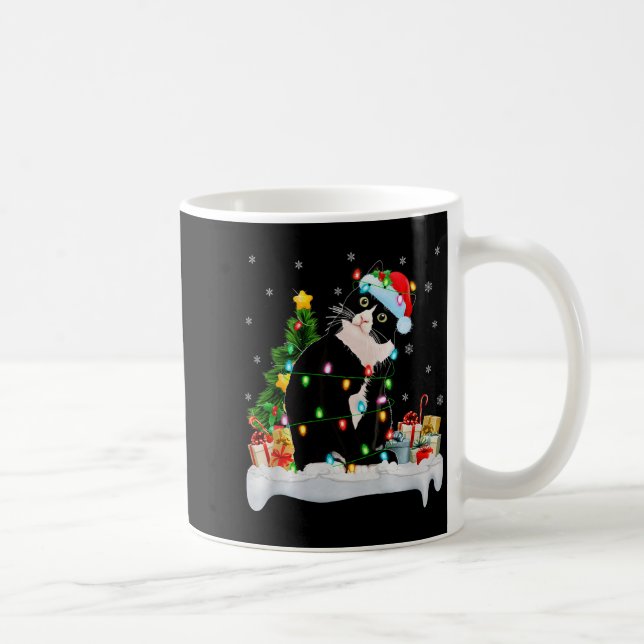 Mug Black Cat Christmas Lights Santa Hat Black Cat Lov (Droite)