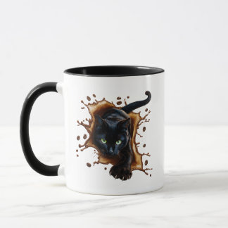 Mug Black Cat Coffee Splash