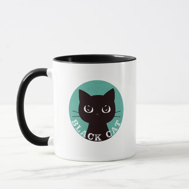 Mug BLACK CAT | Minimalist Modern Pop Black Cat (Gauche)