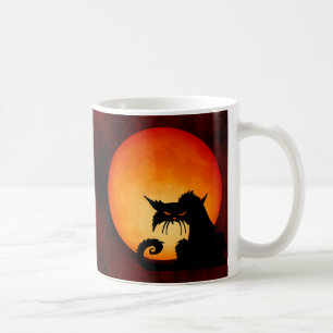 Mug Black Cat Orange Moon