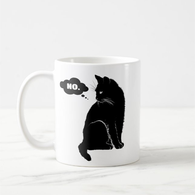 Mug Black Cat Says No – Funny Cat Mom  (Gauche)