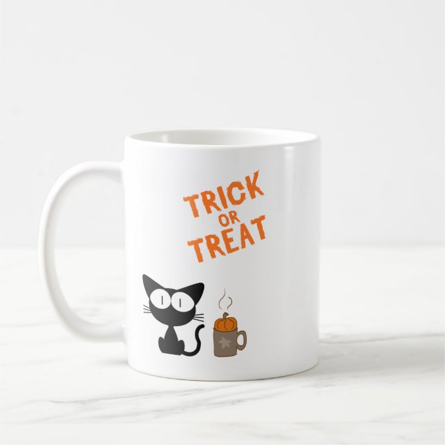 Mug Black Cats, Hot Coffee & Halloween Vibes (Gauche)