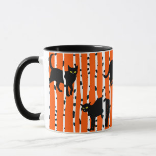 Mug Black Cats in Birch Forest Halloween