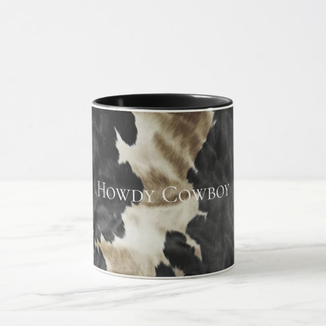 Mug Black Champagne Gold Cowhide (Centre)