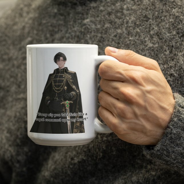 Mug Black Cloak Royal Anime Guy (Créateur téléchargé)