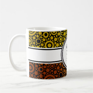 Mug Black Dots & Circles Grid + your backgr. &