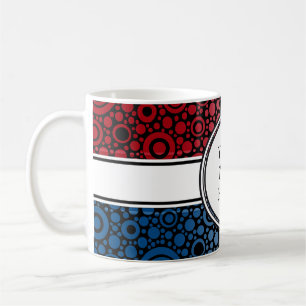 Mug Black Dots & Circles Grid + your backgr. &