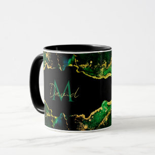 Mug Black Emerald Green Gold personnalisé