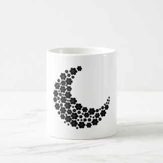 Mug Black Floral Crescent Moon – Minimalist Boho Moon 