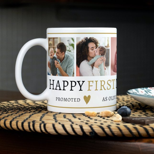 Mug Black & Gold 5 Photo Collage de photos Fête des mè (Créateur téléchargé)