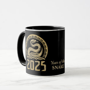 Mug Black Gold Chinois 2025 Année du serpent