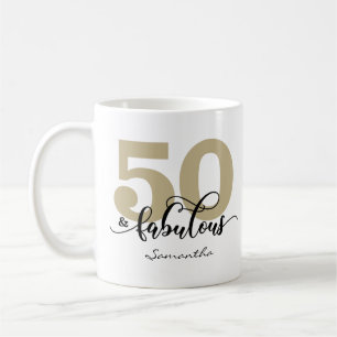 Mug Black Gold Script 50 et fabuleux anniversaire