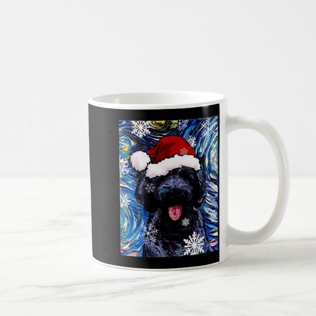 Mug Black Goldendoodle Labradoodle Santa Dog Christmas (Droite)