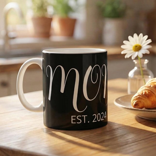 Mug Black Graceful Big Script Established New Mom Gift (Créateur téléchargé)