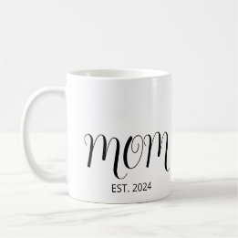 Mug Black Graceful Script Established New Mom