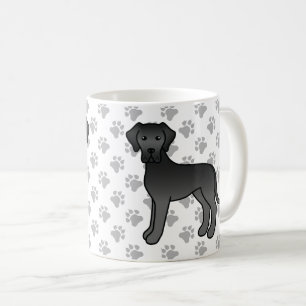 Mug Black Great Dane mignon chien de dessin