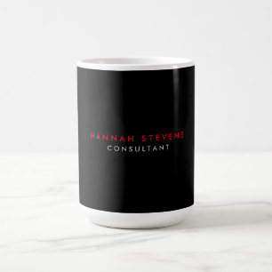 Mug Black Grey Red Professional Moderne Votre nom