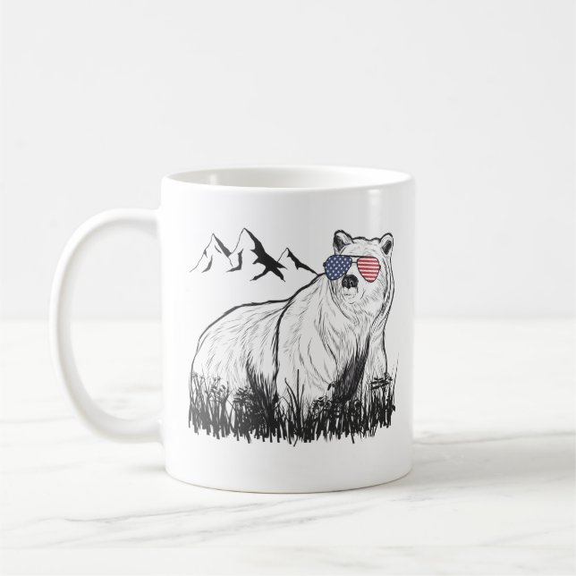 Mug Black Grizzly Bear Lunettes de soleil américaines (Gauche)