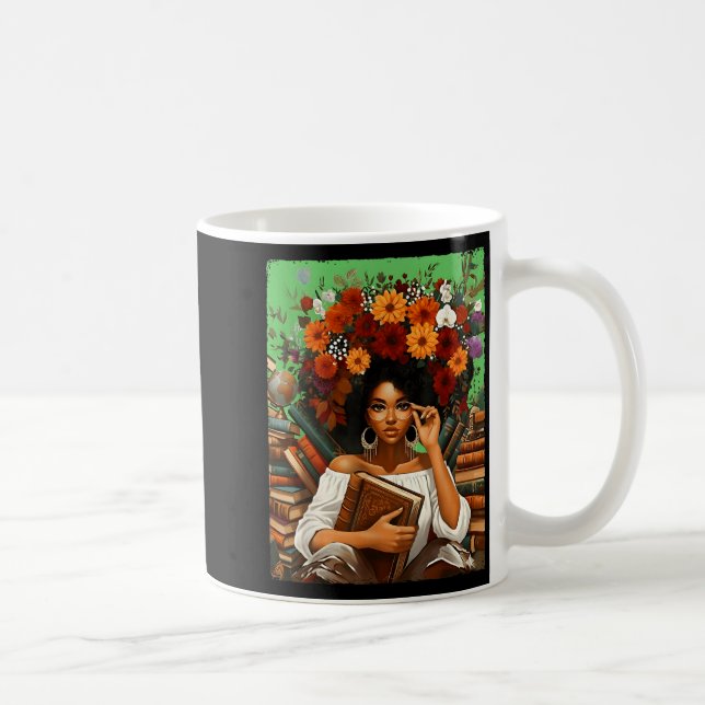Mug Black History Month Black Afro Girl Women Book Lov (Droite)