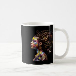 Mug Black History Moth Loc'd Hair Art Black Queen Afr