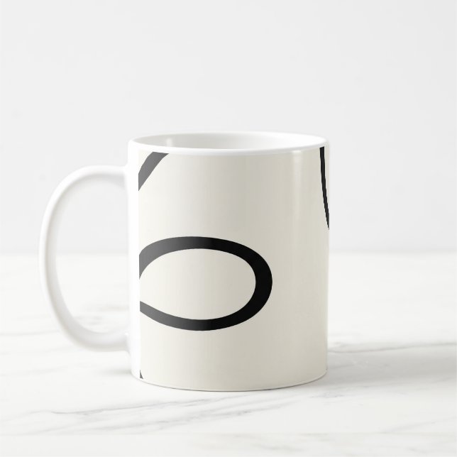 Mug Black Ivory Flowing Line Abstract (Gauche)