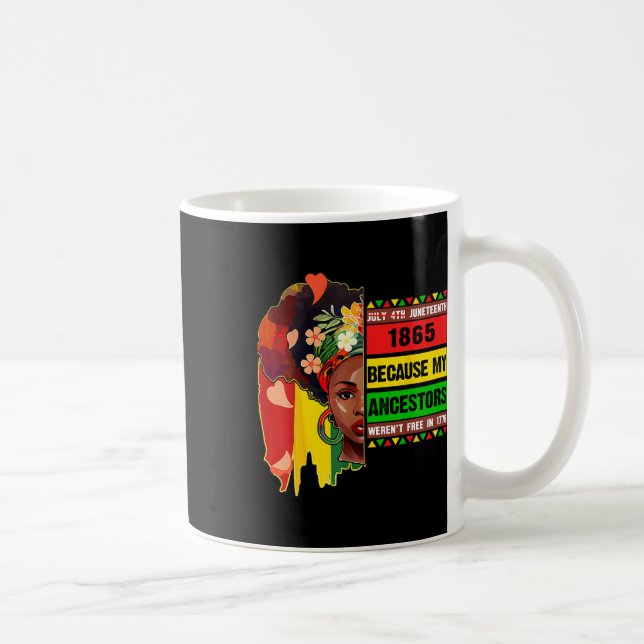 Mug Black Juillet 4 Juillet 1865 Parce que mon ancêtre (Droite)
