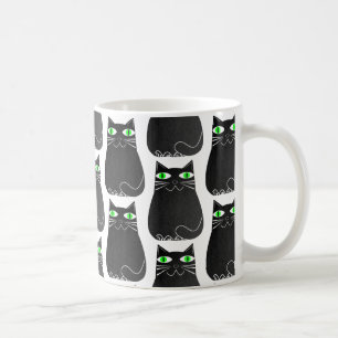 Mug Black Kitty Green Eyes Personnalisé