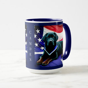Mug Black Lab avec American Flag Patriotic