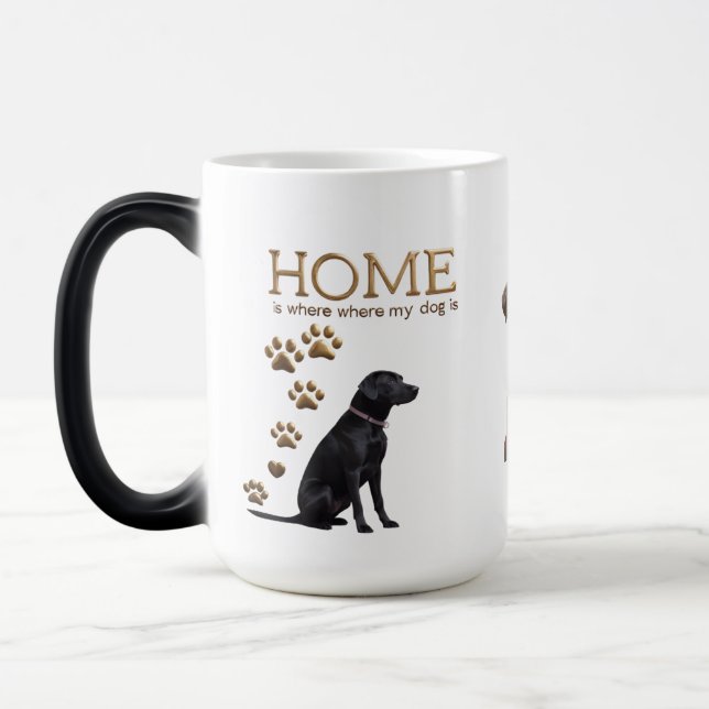 Mug Black Lab Gold Paw - Morphage 15oz (Gauche)