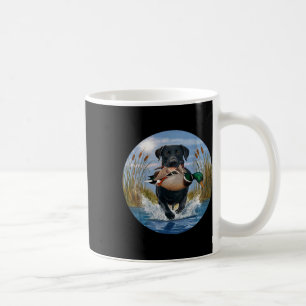 Mug Black Lab Labrador Chasse Canards Aquarelle Jaune