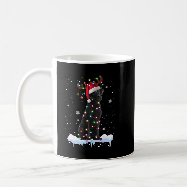 Mug Black Lab Labrador Christmas Tree Light Pyjama Chi (Gauche)