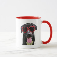 Black Labrador Avec Lunettes de soleil Coeur