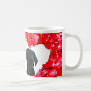 Mug Black Labrador Chien Rose Coeur Photo Jeter une ta