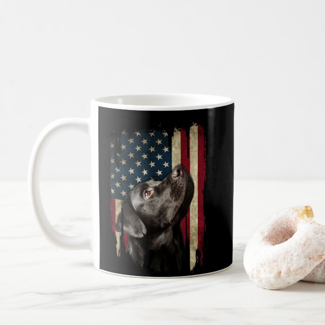 Mug Black Labrador Gift États-Unis Propriétaire du lab (Avec donut)