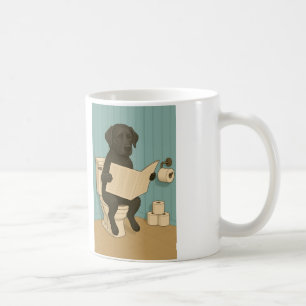 Mug Black Labrador Lecture journal sur Toilet