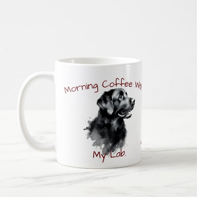 Mug Black Labrador Morning Café / PERSONNALISER (Gauche)
