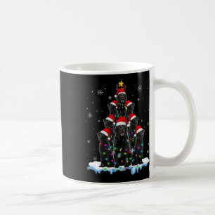 Mug Black Labrador Père Noël Arbres de Noël Lumières N