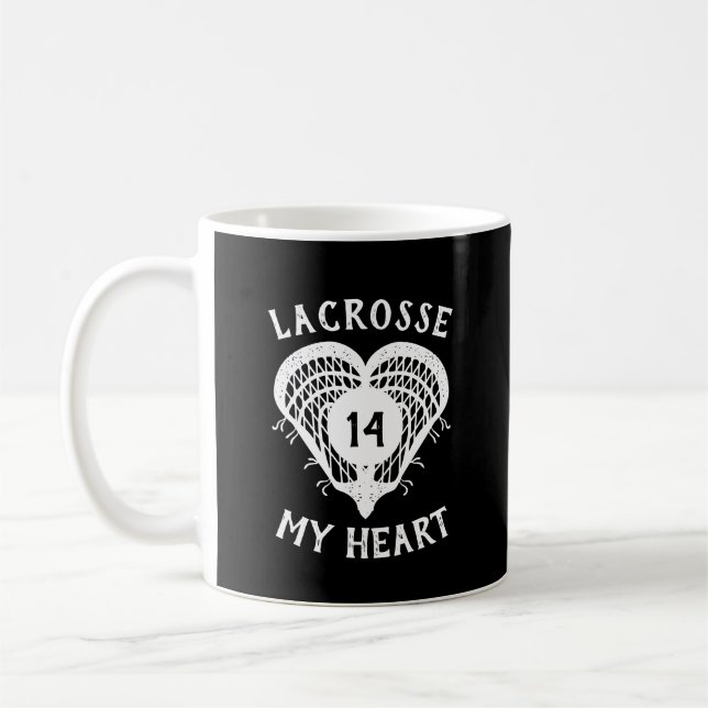 Mug Black Lacrosse Mon Coeur (Gauche)