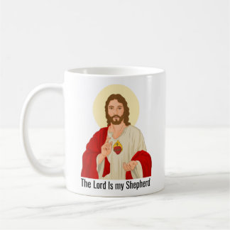 Mug Black Le Seigneur est mon Pasteur Jésus illustré