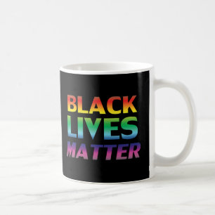 Mug Black Lives Matt Rainbow typographie lgbt noir
